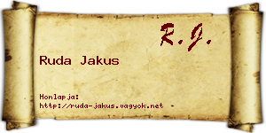 Ruda Jakus névjegykártya